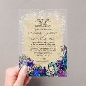  Elegant Dark Alice in Wonderland Weddenschap I Acryl Uitnodigingen (Insitu (Draagbaar))