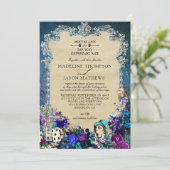Elegant Dark Alice in Wonderland Weddenschap I Kaart (Staand voorkant)