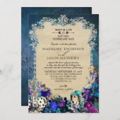 Elegant Dark Alice in Wonderland Weddenschap I Kaart (Voorkant / Achterkant)
