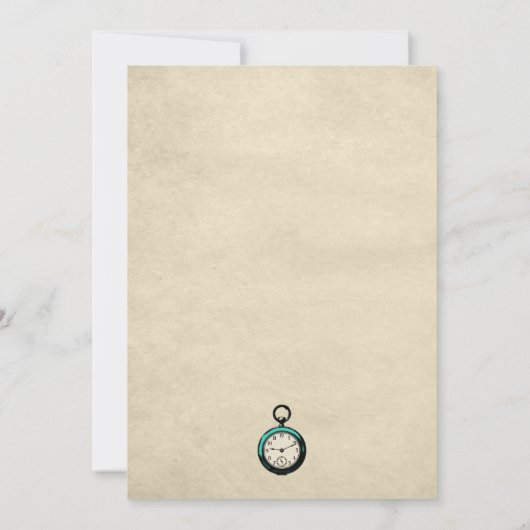 Elegant Dark Alice in Wonderland Wedding Kaart (Achterkant)