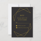 Elegant dark and gold RVSP RSVP Kaartje (Voorkant)