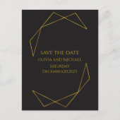 Elegant dark and gold save the date card aankondigingskaart (Voorkant)