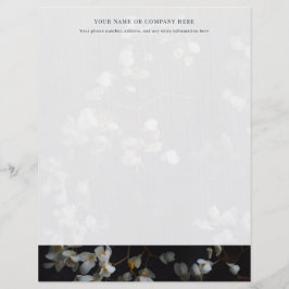 Elegant Dark and white Floral Letterhead Briefhoofd