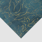 Elegant Dark Blauwgroen Blue Waterverf Gold Foil F Tissuepapier (Detail)