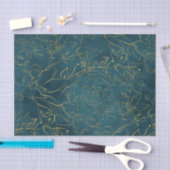 Elegant Dark Blauwgroen Blue Waterverf Gold Foil F Tissuepapier (Craft)