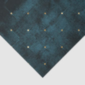 Elegant Dark Blauwgroen Velvet Gold Stippen Luxe Tissuepapier (Detail)
