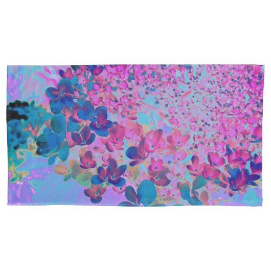 Elegant Dark Blue and Magenta Limelight Hydrangea Kussensloop (Voorkant-Links)