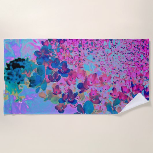 Elegant Dark Blue and Magenta Limelight Hydrangea Strandlaken (Voorkant)