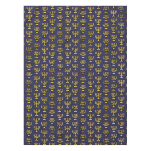 Elegant Dark Blue | Chanukah Hanukkiyah | MENORAH Tafelkleed (Voorkant)