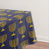 Elegant Dark Blue | Chanukah Hanukkiyah | MENORAH Tafelkleed (Voorbeeld)