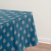 Elegant Dark Blue Damask Pattern Tafelkleed (Voorbeeld)