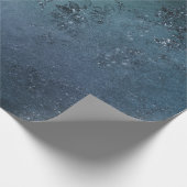 Elegant Dark Blue Embroidery Sparkle Cadeaupapier (Hoek)