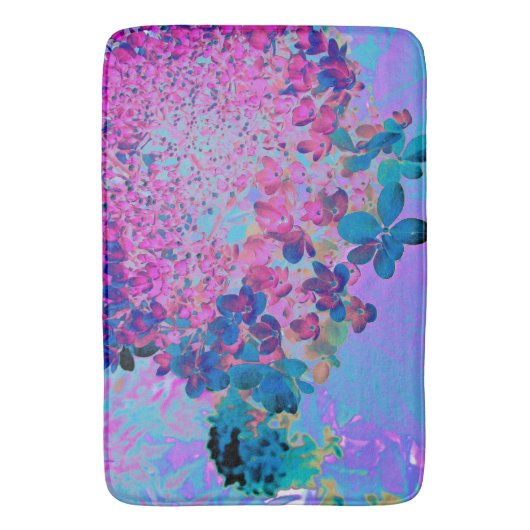 Elegant Dark Blue en Magenta Limelight Hydrangea Badmat (Voorkant Verticaal)