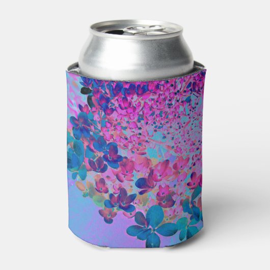 Elegant Dark Blue en Magenta Limelight Hydrangea Blikjeskoeler (Blikje Voorkant)