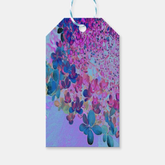 Elegant Dark Blue en Magenta Limelight Hydrangea Cadeaulabel (Voorkant)