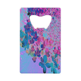 Elegant Dark Blue en Magenta Limelight Hydrangea Creditkaart Flessenopener