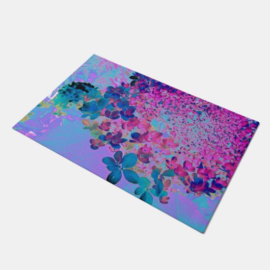 Elegant Dark Blue en Magenta Limelight Hydrangea Deurmat (Schuin)