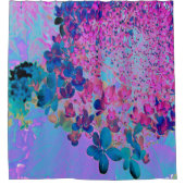 Elegant Dark Blue en Magenta Limelight Hydrangea Douchegordijn (Voorkant)