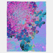 Elegant Dark Blue en Magenta Limelight Hydrangea Fleece Deken (Voorkant)