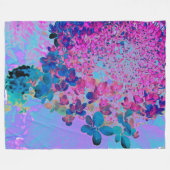 Elegant Dark Blue en Magenta Limelight Hydrangea Fleece Deken (Voorkant (Horizontaal))