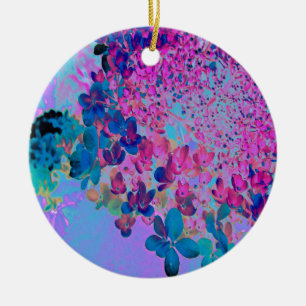 Elegant Dark Blue en Magenta Limelight Hydrangea Keramisch Ornament