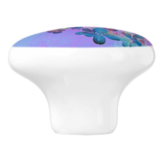 Elegant Dark Blue en Magenta Limelight Hydrangea Keramische Knop (Zijkant)