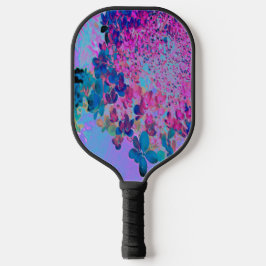 Elegant Dark Blue en Magenta Limelight Hydrangea Pickleball Paddle