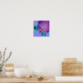 Elegant Dark Blue en Magenta Limelight Hydrangea Poster (Keuken)