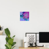 Elegant Dark Blue en Magenta Limelight Hydrangea Poster (Thuiskantoor)