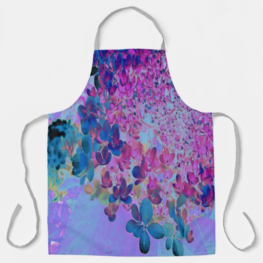 Elegant Dark Blue en Magenta Limelight Hydrangea Schort (Voorkant)