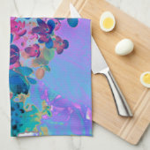 Elegant Dark Blue en Magenta Limelight Hydrangea Theedoek (Quarter Fold)