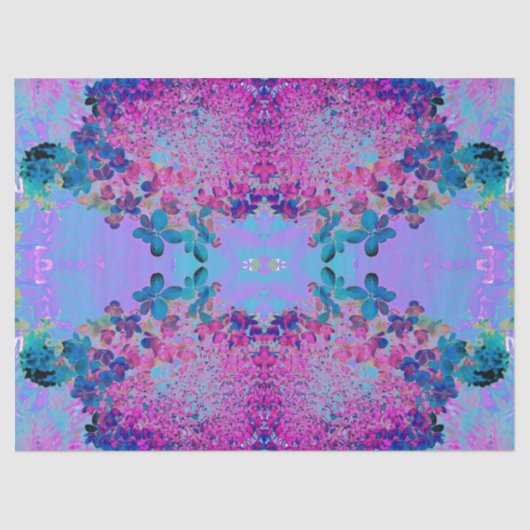 Elegant Dark Blue en Magenta Limelight Hydrangea Tissuepapier (Voorkant)