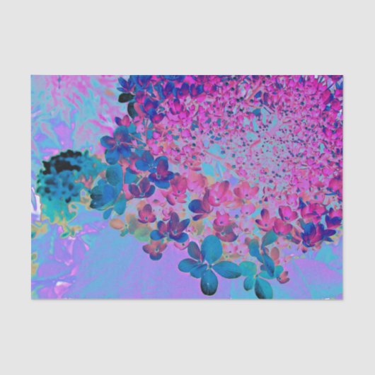 Elegant Dark Blue en Magenta Limelight Hydrangea Tissuepapier (Voorkant)