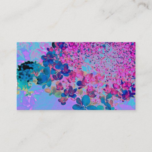 Elegant Dark Blue en Magenta Limelight Hydrangea Visitekaartje (Voorkant)