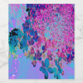 Elegant Dark Blue en Magenta Limelight Hydrangea Wijn Etiket (Enkel label)