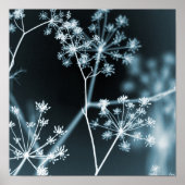 Elegant Dark Blue Floral Abstract Poster (Voorkant)