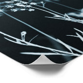 Elegant Dark Blue Floral Abstract Poster (Hoek)