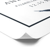 Elegant Dark Blue Floral Wedal Welcome Sign Poster (Hoek)