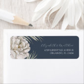 Elegant Dark Blue & Floral Wedding Etiket (Insitu)