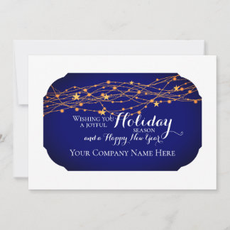 Elegant Dark Blue For Business Custom Feestdagenkaart