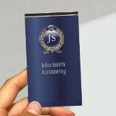 Elegant Dark Blue & Gold Accountant Visitekaartje
