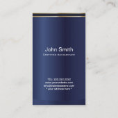 Elegant Dark Blue & Gold Accountant Visitekaartje (Achterkant)