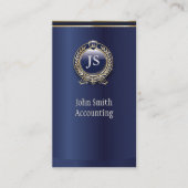 Elegant Dark Blue & Gold Accountant Visitekaartje (Voorkant)
