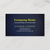 Elegant Dark Blue Grid Safety Helmet Construction Visitekaartje (Achterkant)