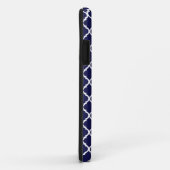 Elegant Dark Blue Moroccan Quatrefoil gepersonalis Case-Mate iPhone Case (Achterkant/rechts)