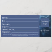 Elegant Dark Blue Navy Marble Gift Certificate Save The Date (Achterkant)
