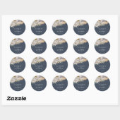 Elegant Dark Blue Pampas Grass Wedding Ronde Sticker (Vel)