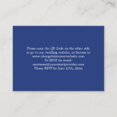 Elegant Dark Blue QR Code Website RSVP Card Informatiekaartje (Achterkant)