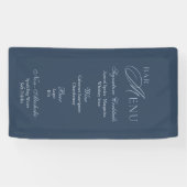 Elegant Dark Blue Signature Cocktails Drink Menu Spandoek (Horizontaal)