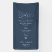 Elegant Dark Blue Signature Cocktails Drink Menu Spandoek (Verticaal)